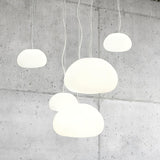 Modern Frosted Glass Drop Pendant Light Contemporary White Ceiling Hanging Fixture