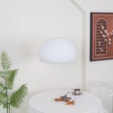 Modern Frosted Glass Drop Pendant Light Contemporary White Ceiling Hanging Fixture