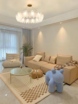 Modern Frosted Glass Feather Chandelier Multi Tier Gold Pendant Light for Living Room