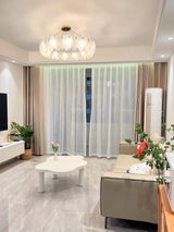 Modern Frosted Glass Feather Chandelier Multi Tier Gold Pendant Light for Living Room