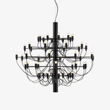 Modern Fruit Drop Chandelier Suspension Light Multi Bulb Mirror Polish Steel Ceiling Lamp for Living Room Dining