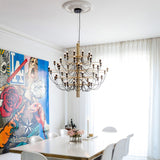 Modern Fruit Drop Chandelier Suspension Light Multi Bulb Mirror Polish Steel Ceiling Lamp for Living Room Dining
