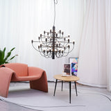 Modern Fruit Drop Chandelier Suspension Light Multi Bulb Mirror Polish Steel Ceiling Lamp for Living Room Dining