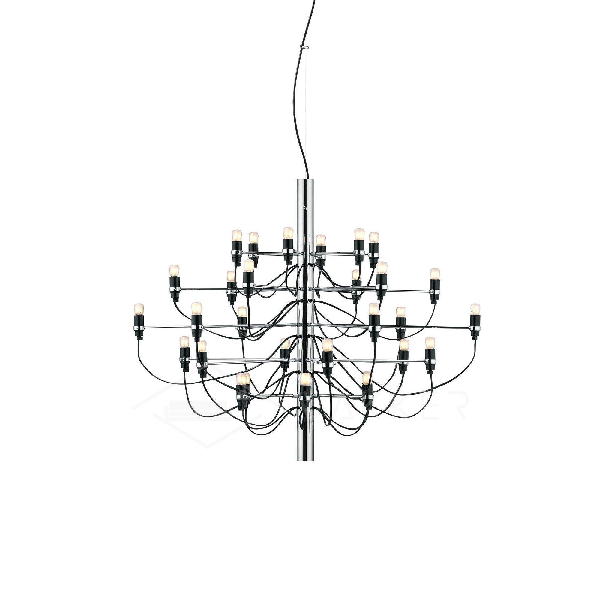 Modern Fruit Drop Chandelier Suspension Light Multi Bulb Mirror Polish Steel Ceiling Lamp for Living Room Dining
