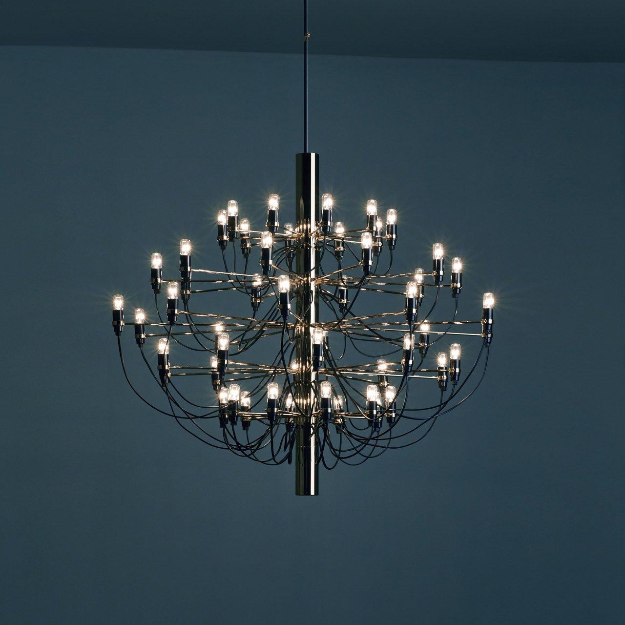 Modern Fruit Drop Chandelier Suspension Light Multi Bulb Mirror Polish Steel Ceiling Lamp for Living Room Dining