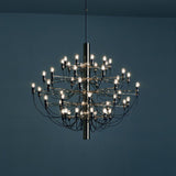 Modern Fruit Drop Chandelier Suspension Light Multi Bulb Mirror Polish Steel Ceiling Lamp for Living Room Dining