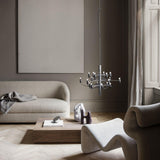 Modern Fruit Drop Chandelier Suspension Light Multi Bulb Mirror Polish Steel Ceiling Lamp for Living Room Dining