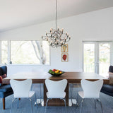 Modern Fruit Drop Chandelier Suspension Light Multi Bulb Mirror Polish Steel Ceiling Lamp for Living Room Dining