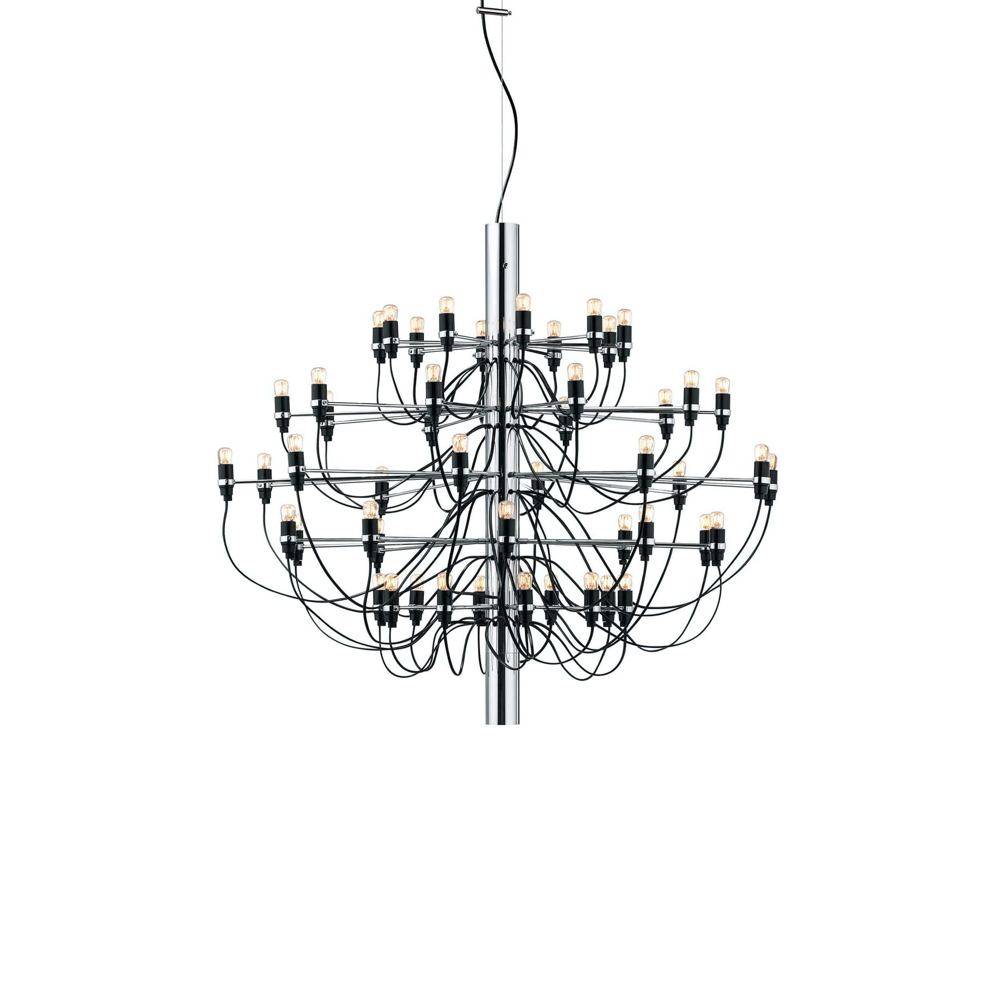 Modern Fruit Drop Chandelier Suspension Light Multi Bulb Mirror Polish Steel Ceiling Lamp for Living Room Dining