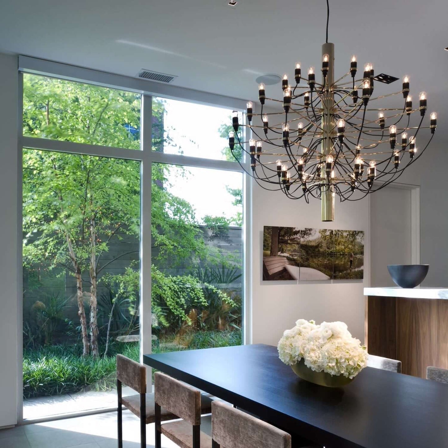Modern Fruit Drop Chandelier Suspension Light Multi Bulb Mirror Polish Steel Ceiling Lamp for Living Room Dining