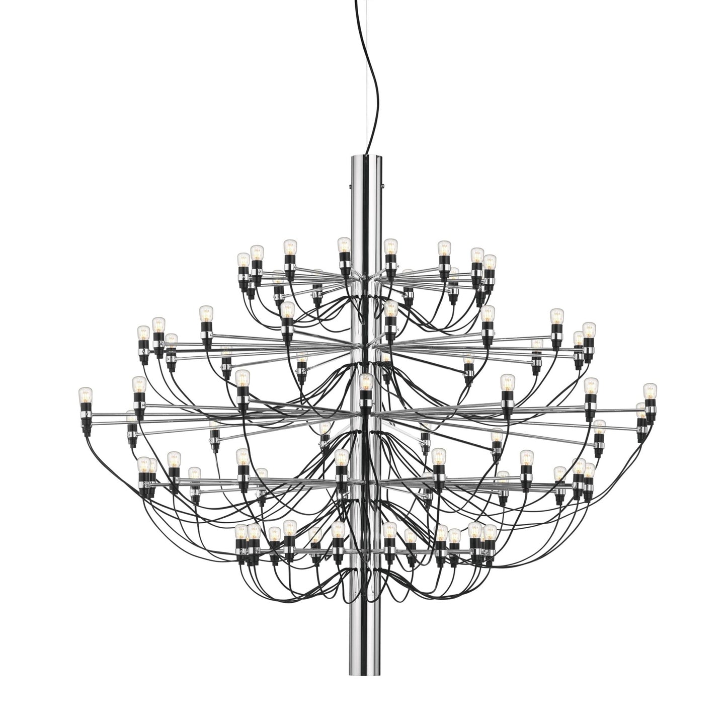 Modern Fruit Drop Chandelier Suspension Light Multi Bulb Mirror Polish Steel Ceiling Lamp for Living Room Dining