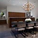 Modern Fruit Drop Chandelier Suspension Light Multi Bulb Mirror Polish Steel Ceiling Lamp for Living Room Dining