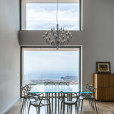 Modern Fruit Drop Chandelier Suspension Light Multi Bulb Mirror Polish Steel Ceiling Lamp for Living Room Dining