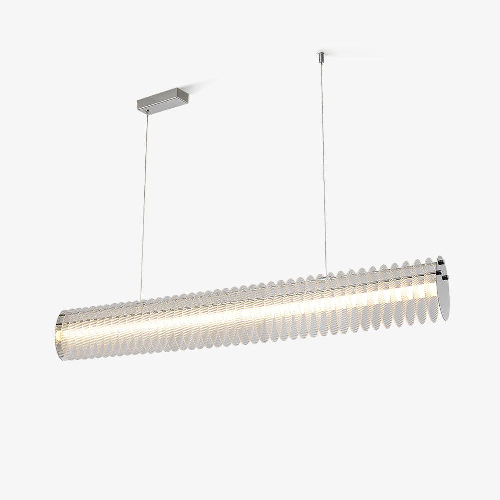 Modern Gand Cascading Acrylic LED Linear Chandelier Chrome Metal Ceiling Hanging Light Fixture