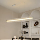 Modern Gand Cascading Acrylic LED Linear Chandelier Chrome Metal Ceiling Hanging Light Fixture