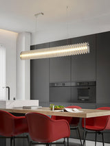 Modern Gand Cascading Acrylic LED Linear Chandelier Chrome Metal Ceiling Hanging Light Fixture