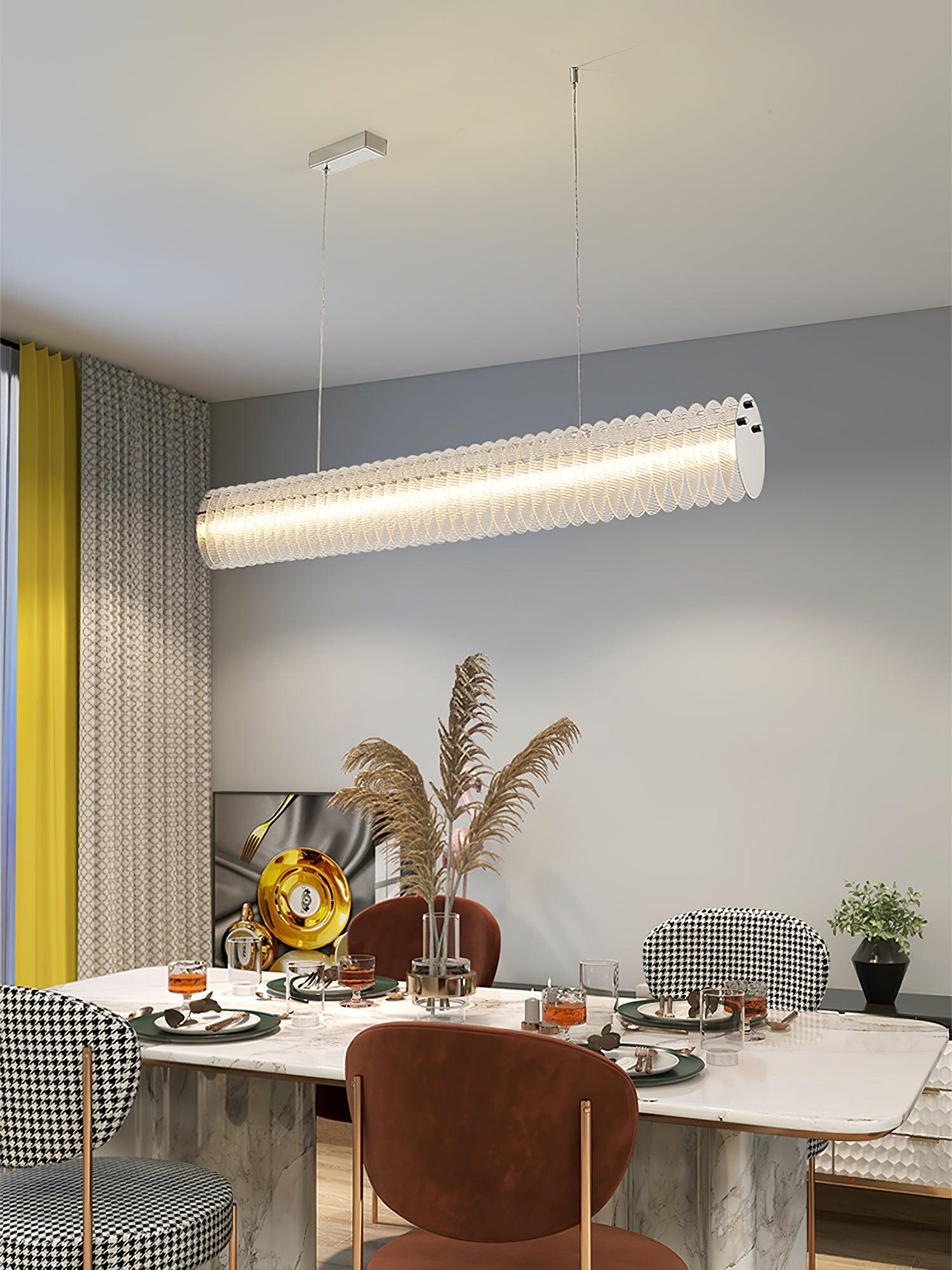 Modern Gand Cascading Acrylic LED Linear Chandelier Chrome Metal Ceiling Hanging Light Fixture