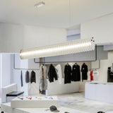 Modern Gand Cascading Acrylic LED Linear Chandelier Chrome Metal Ceiling Hanging Light Fixture