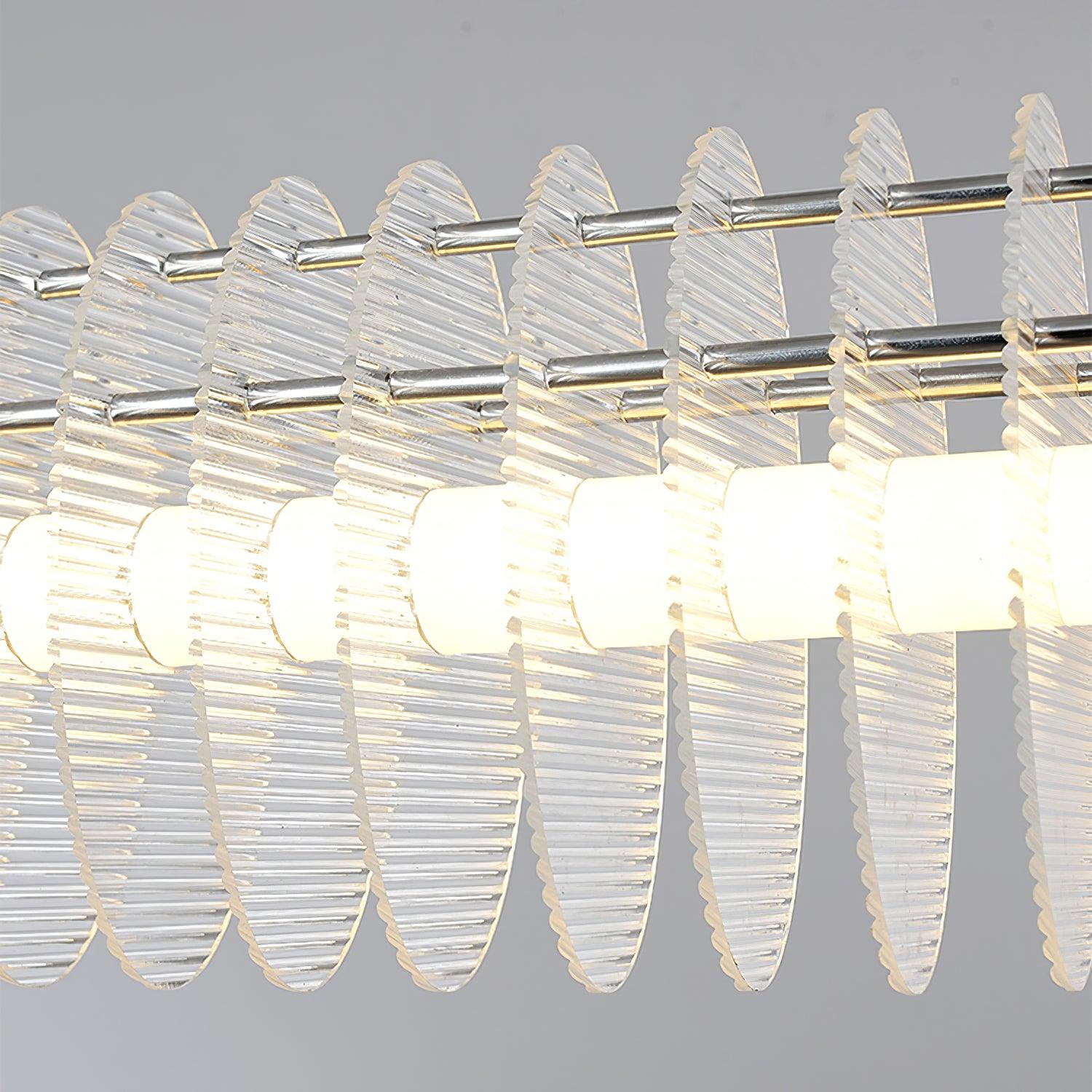 Modern Gand Cascading Acrylic LED Linear Chandelier Chrome Metal Ceiling Hanging Light Fixture