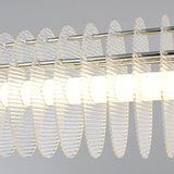 Modern Gand Cascading Acrylic LED Linear Chandelier Chrome Metal Ceiling Hanging Light Fixture