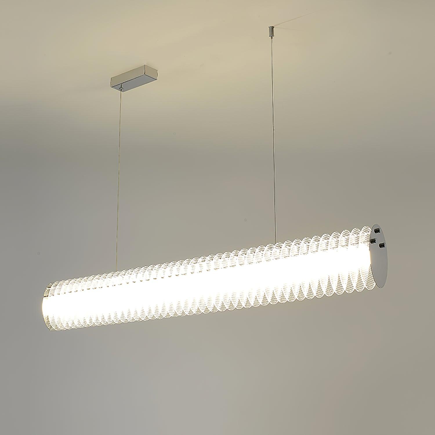 Modern Gand Cascading Acrylic LED Linear Chandelier Chrome Metal Ceiling Hanging Light Fixture