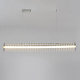 Modern Gand Cascading Acrylic LED Linear Chandelier Chrome Metal Ceiling Hanging Light Fixture