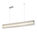 Modern Gand Cascading Acrylic LED Linear Chandelier Chrome Metal Ceiling Hanging Light Fixture