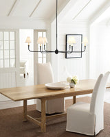 Modern Gasolier Large Candle Style Chandelier with Fabric Tapered Lampshades for Living Room