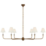Modern Gasolier Large Candle Style Chandelier with Fabric Tapered Lampshades for Living Room