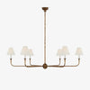 Modern Gasolier Large Candle Style Chandelier with Fabric Tapered Lampshades for Living Room