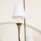 Modern Gasolier Large Candle Style Chandelier with Fabric Tapered Lampshades for Living Room