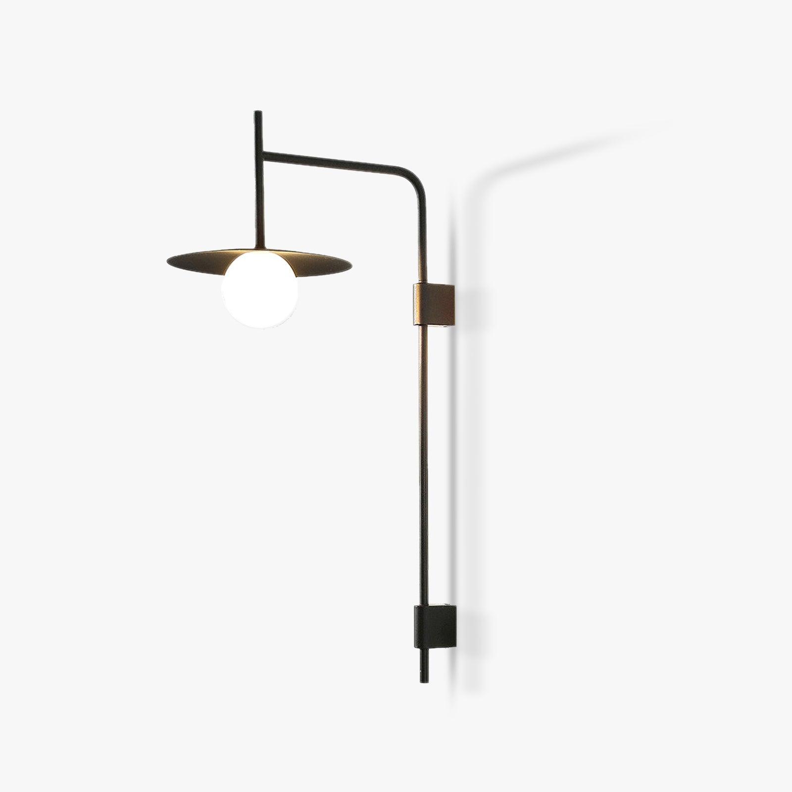Modern Gea Swing Arm Wall Lamp with Frosted Glass Shade and Adjustable Iron Frame for Indoor Lighting
