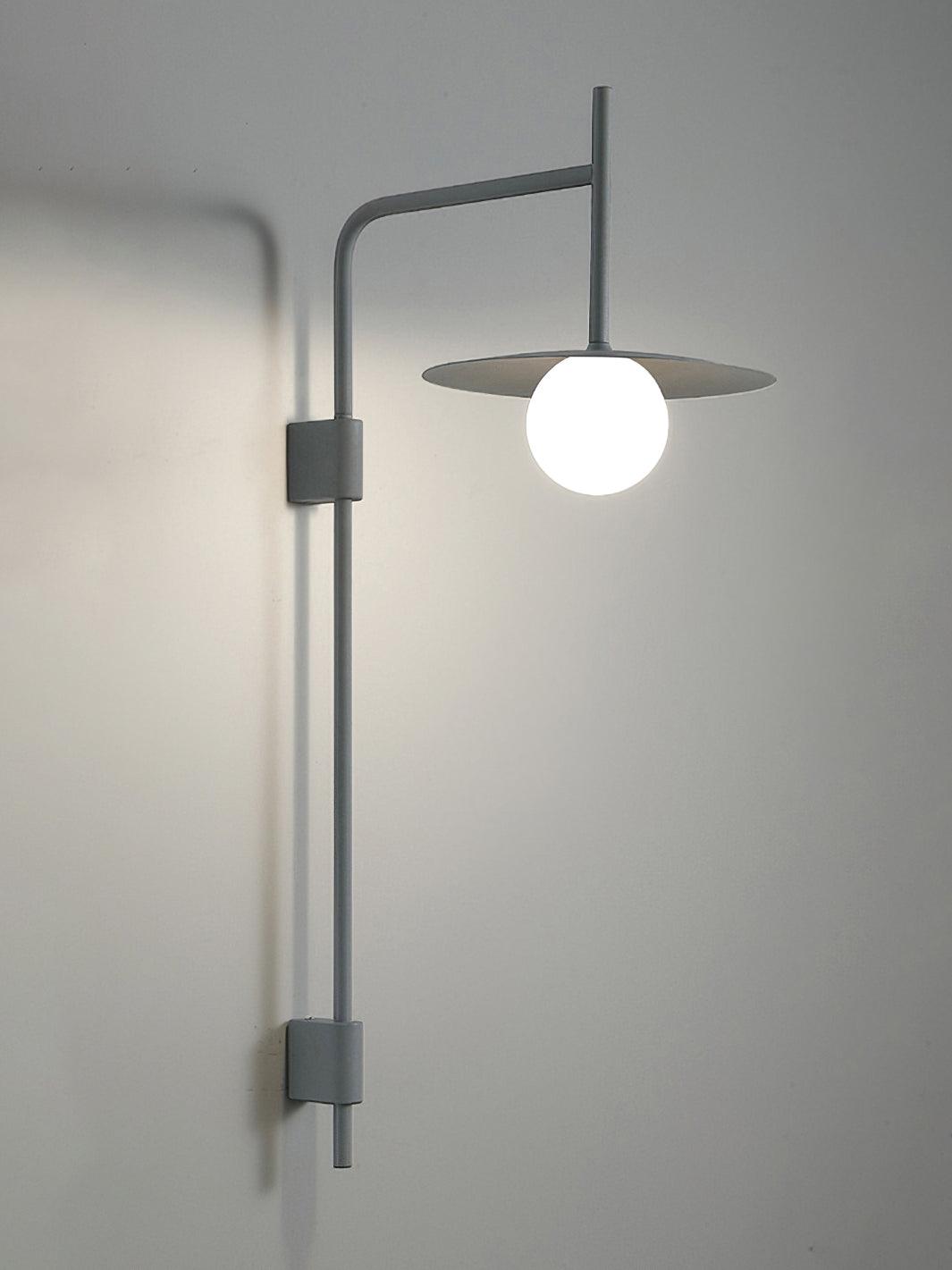 Modern Gea Swing Arm Wall Lamp with Frosted Glass Shade and Adjustable Iron Frame for Indoor Lighting
