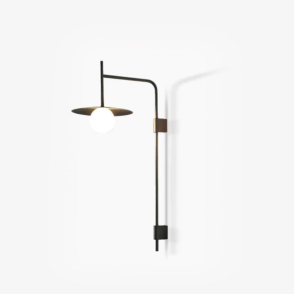 Modern Gea Swing Arm Wall Lamp with Frosted Glass Shade and Adjustable Iron Frame for Indoor Lighting