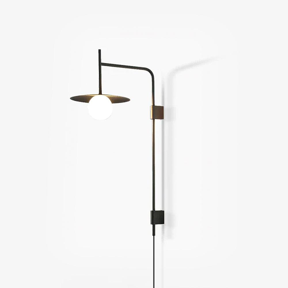 Modern Gea Swing Arm Wall Lamp with Frosted Glass Shade and Adjustable Iron Frame for Indoor Lighting