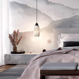 Modern Geometric Alabaster and Brass Pendant Light for Contemporary Home Interiors