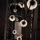 Modern Geometric Alabaster and Brass Pendant Light for Contemporary Home Interiors
