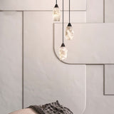 Modern Geometric Alabaster and Brass Pendant Light for Contemporary Home Interiors
