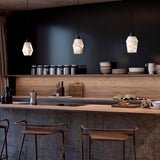 Modern Geometric Alabaster and Brass Pendant Light for Contemporary Home Interiors