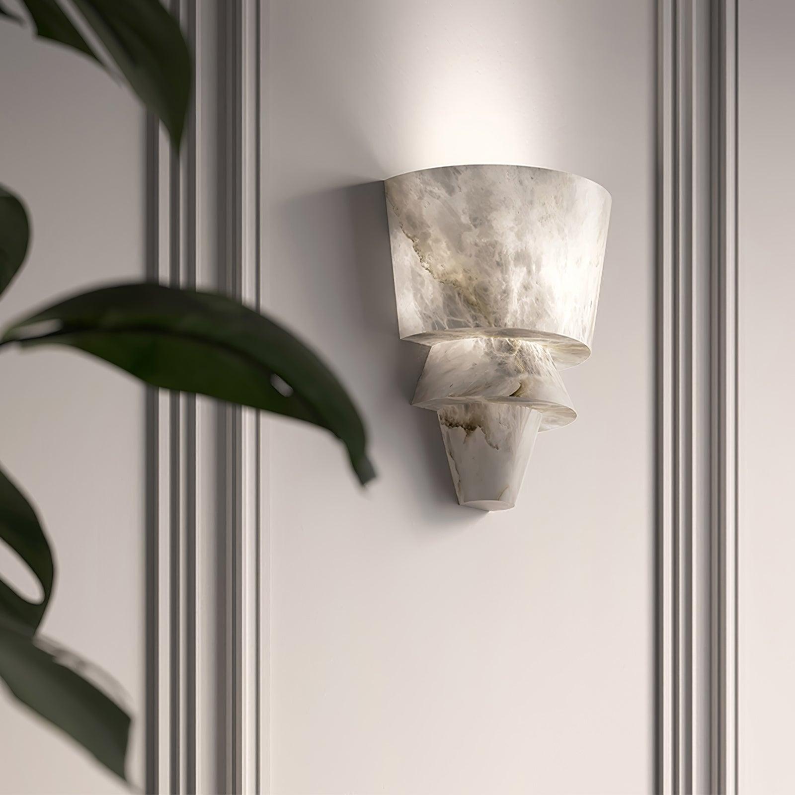 Modern Geometric Alabaster Sconce Wall Light LED Indoor Uplight Bracket Fixture