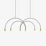 Modern Geometric Arcs Pendant Chandelier with Cylindrical Aluminum Heads and Adjustable Arms