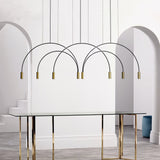 Modern Geometric Arcs Pendant Chandelier with Cylindrical Aluminum Heads and Adjustable Arms