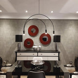 Modern Geometric Arcs Pendant Chandelier with Cylindrical Aluminum Heads and Adjustable Arms