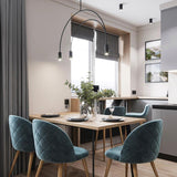 Modern Geometric Arcs Pendant Chandelier with Cylindrical Aluminum Heads and Adjustable Arms