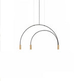 Modern Geometric Arcs Pendant Chandelier with Cylindrical Aluminum Heads and Adjustable Arms