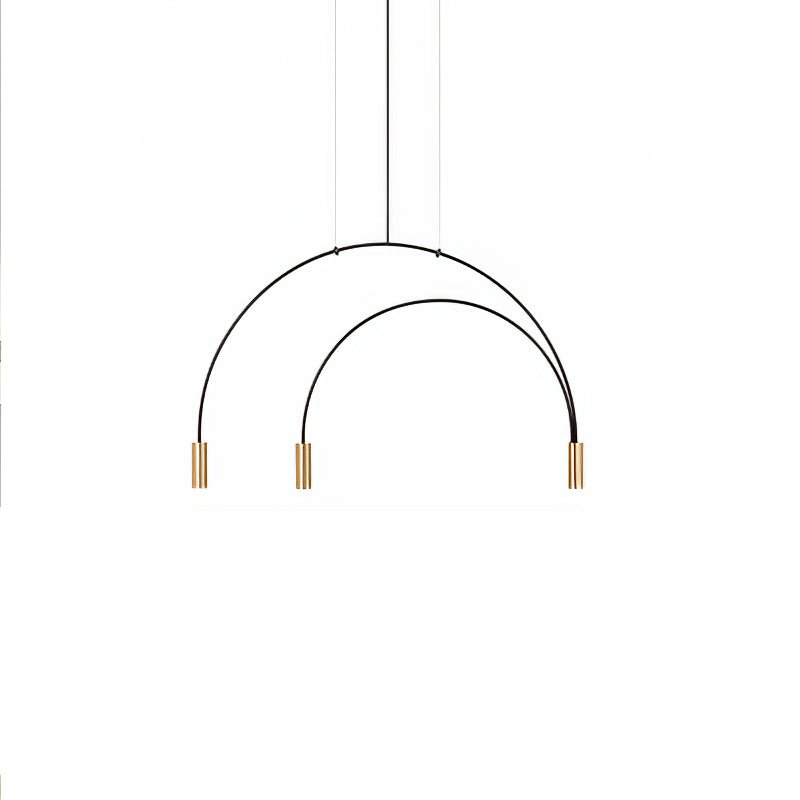 Modern Geometric Arcs Pendant Chandelier with Cylindrical Aluminum Heads and Adjustable Arms