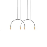 Modern Geometric Arcs Pendant Chandelier with Cylindrical Aluminum Heads and Adjustable Arms