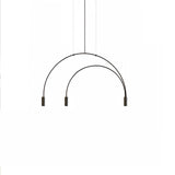 Modern Geometric Arcs Pendant Chandelier with Cylindrical Aluminum Heads and Adjustable Arms