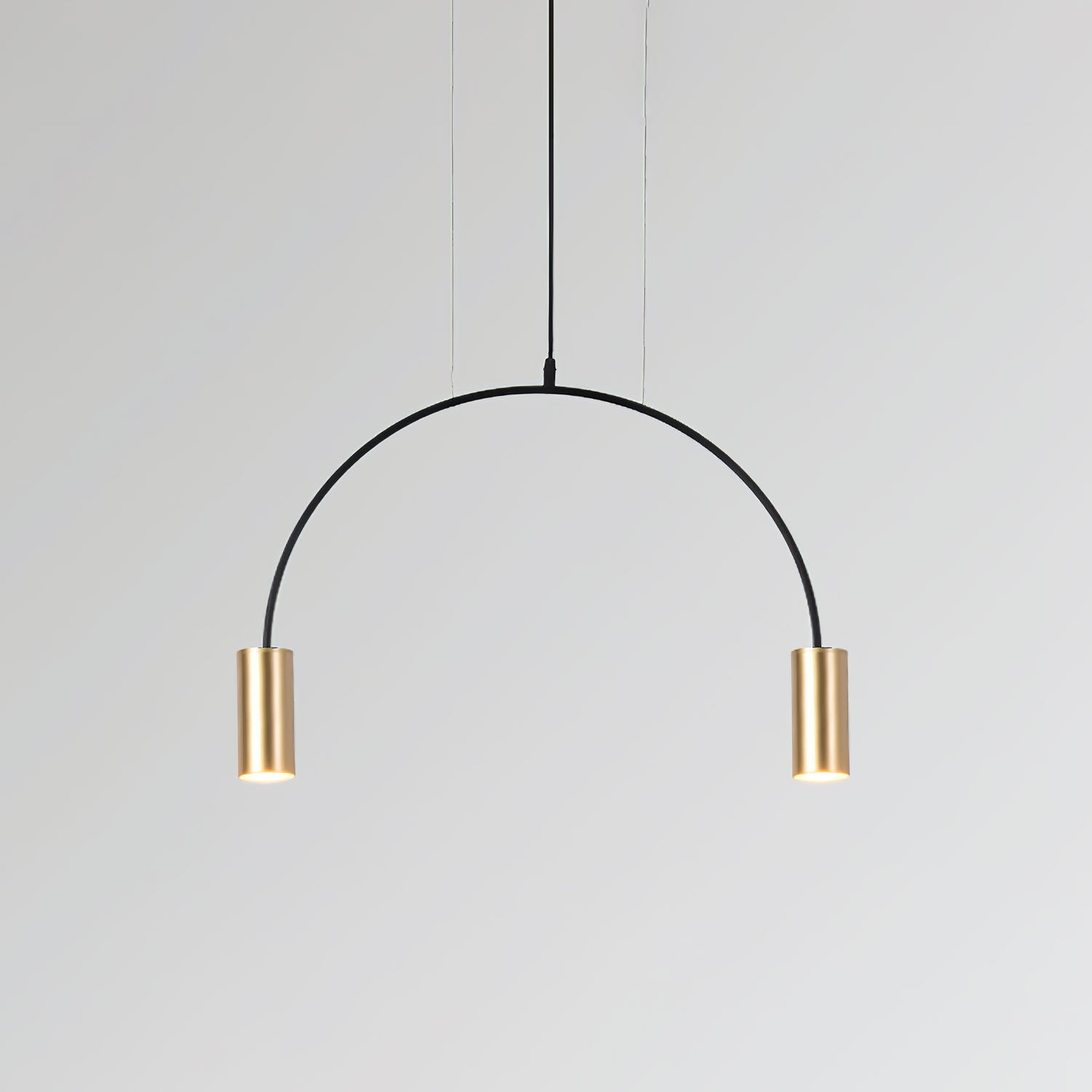 Modern Geometric Arcs Pendant Chandelier with Cylindrical Aluminum Heads and Adjustable Arms