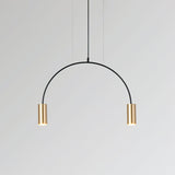 Modern Geometric Arcs Pendant Chandelier with Cylindrical Aluminum Heads and Adjustable Arms